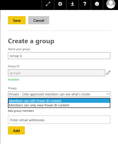 power bi groups add user